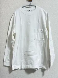 UNIQLO ヘビーウエイト オーバーサイズ Tシャツ 長袖 白 L