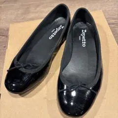 レペット repetto リボンバレエシューズ エナメル ブラック サイズ35