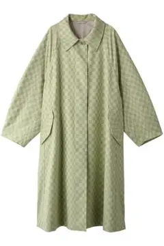 【美品】maisonspecial ブロックチェックオーバーステンカラーコート