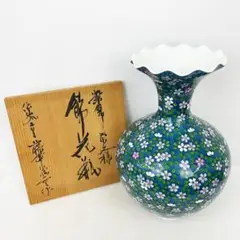 有田焼 伝統陶芸作家 藤井勝雲 作家物 染錦 手描き 花器 大花瓶 壺