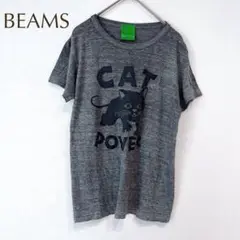 ビームスティー ネコプリントTシャツ 半袖 薄手 コットン　カジュアル