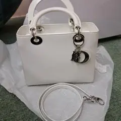 DIOR レディディオール2wayバッグ ホワイト クリスチャンディオールバッグ