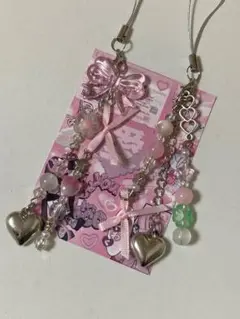 ビーズキーホルダー ピンク 韓国作家