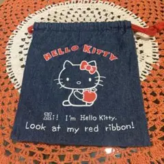 Hello Kitty 2016年製　日本限定　デニム巾着袋