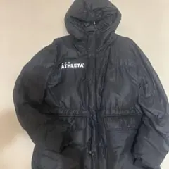 【クリーニング済み】ATHLETA ブラック ベンチコート フード付き