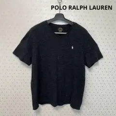 ☯️良品☯️ポロラルフローレン☯️メンズ☯️半袖VネックTシャツ☯️チャコールグレー/XL