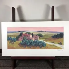 ペッサーニ　「オリーブの丘の家」版画(ジクレー) 直筆サイン　額縁無し　美品