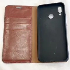 【新品】スマホケース　ダークブラウン 手帳型ケース Android用