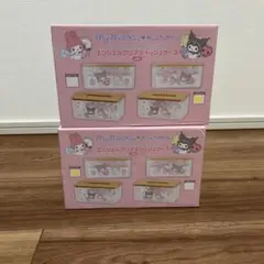 マイメロ　クロミ　エンジェルクリアティッシュケース　ロゴピンク&ロゴパープル2色