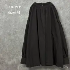【新品】ルエレ Louere【M】ノーカラーギャザーブラウス 長袖 ボリューム袖