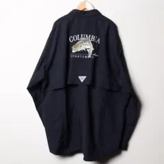 Columbia ブラックバス刺繍 バハマ OMNI-SHADE シャツXL