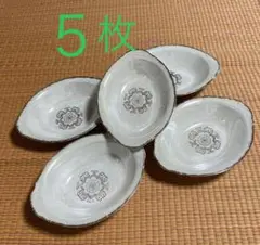 カレー皿 ５枚セット 花柄 ラスター 深皿シチュー皿パスタ皿/セーエー陶器レトロ