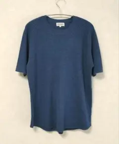 【ほぼ未使用】PLST　メンズ　ウォッシャブルニット Tシャツ　L　ブルー