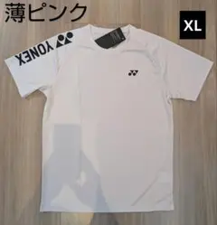 YONEX　Tシャツ XLサイズ 肩ロゴ　薄ピンク ⑤