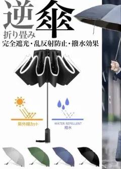 逆さ傘 折りたたみ傘 黒　未使用　開封済み