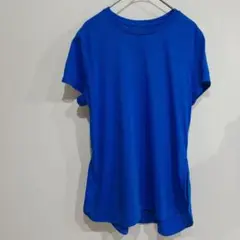 青色 クルーネック 半袖Tシャツ 半袖 ブルー 無地 シンプル