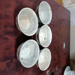 陶器製白色茶碗5個セット