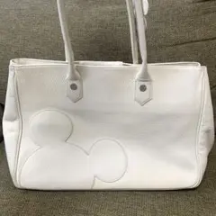 【レア】ホワイトレザー ミッキーマウス トートバッグ
