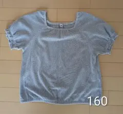 UNIQLO ストライプ パフスリーブ トップス 160