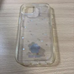 iPhone14用 MARY QUANT 透明ドットデザインハードケース