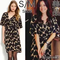 美品ダイアンフォンファステンバーグ ハート柄 カシュクール ワンピースドレス