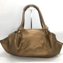 ロエベ ナッパアイレ ハンドバック レザー ゴールド