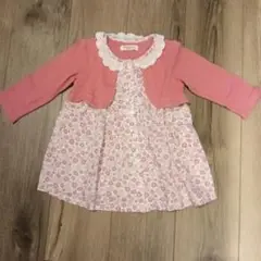 80 セットアップ風花柄ワンピース