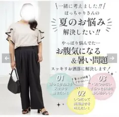 【Hinaさんコラボ】 ウエストすっきりタック使い セミワイドパンツ (超速乾)