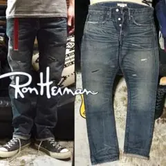 完売モデル《★ Ron Herman ★》ダメージリペア加工セルビッチデニム