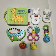 【洗濯済み】SASSY ミキハウス　動物デザイン布絵本とおもちゃセット