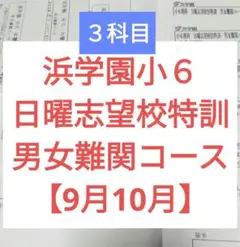 浜学園小６日曜志望校特訓 男女難関 RDコース復習テスト【9月10月】