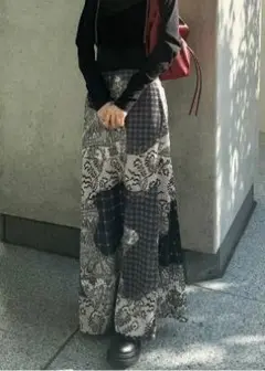 【未使用】AMERI TROMPE L’OEIL SEMI FLARESKIRT