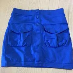 WAAC 青ニットスカート ポケット付き