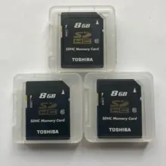中古品　東芝SDHCカード　日本製 Class10 8GB 3個