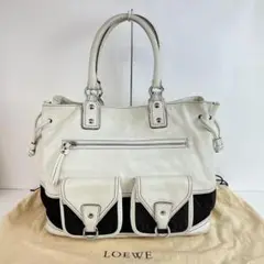 LOEWE ロエベ レザー トートバッグ レディース ブランド ホワイト