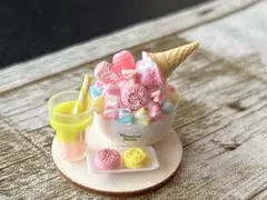 ［カップアイス＆クッキーセット］ミニチュアスイーツ　フェイクスイーツ
