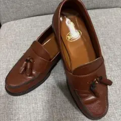 ブラウンレザー タッセルスリッポン