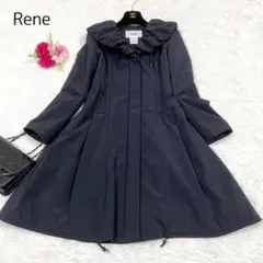 Rene ルネ プリンセスコート 中綿 ダークネイビー フリル バルーン 36