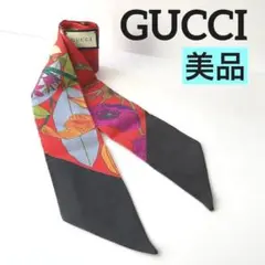 【週末セール中!美品!】グッチ GUCCI シルクネックボウ 花柄