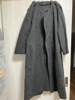 【美品】ノーカラーロングコート