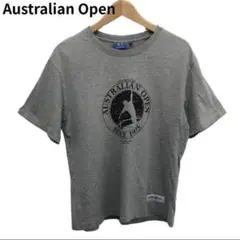 オーストラリアンオープン 半袖Tシャツ グレー　レディース　丸首　デカロゴ