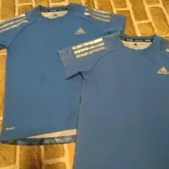 アディダスキッズサッカー用adidas青 シャツ2枚セット サイズ140