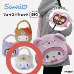 sanrio フェイスポシェット BIG シナモロール ショルダーバッグ