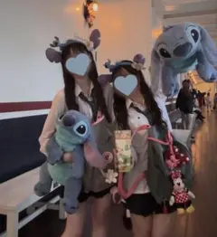 スティッチ カチューシャ ハイビスカス付き