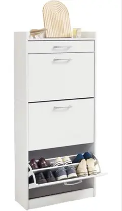 【✨美品】関東限定:萩原(Hagihara) 4段シューズラック ホワイト