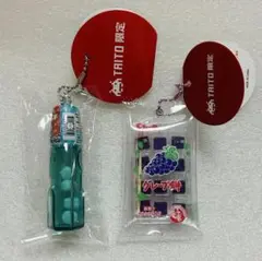 タイトー ラムネ ミニボトルキーホルダー ミニチュアキーホルダー グレープ餅