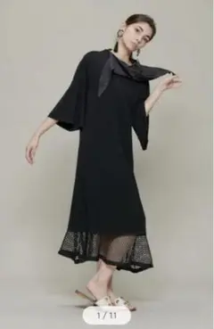 値下げ!TOGA Rayon jersey mesh dress 新品 36