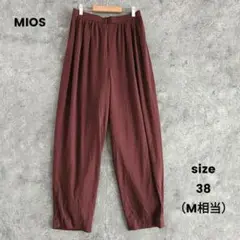 ✨️個性的✨️MIOS　テーパードパンツ　ゆったり　楽　裏地あり　ボルドー　M