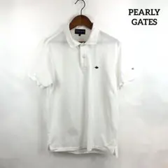 PEARLY GATES パーリーゲイツ 半袖 ポロシャツ ホワイト 白色 ロゴ