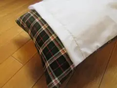 枕 そばがら枕 まくら チェックネイビー カバー付き